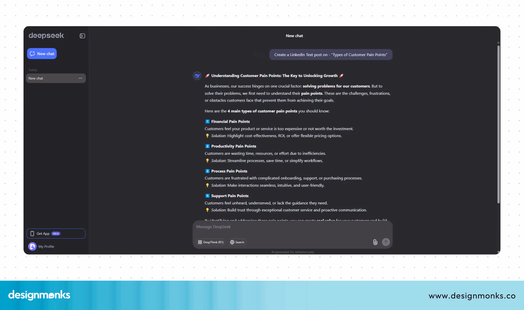 DeepSeek in Content Writing